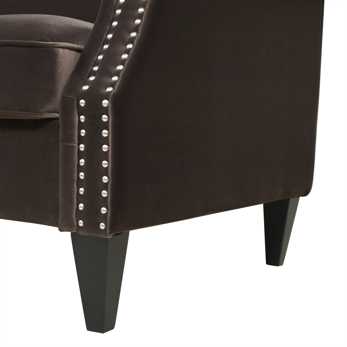 Elaine Camel Back Sofa Accents, Deep Brown Performance Velvet Brown Foam Velvet 3 Seat