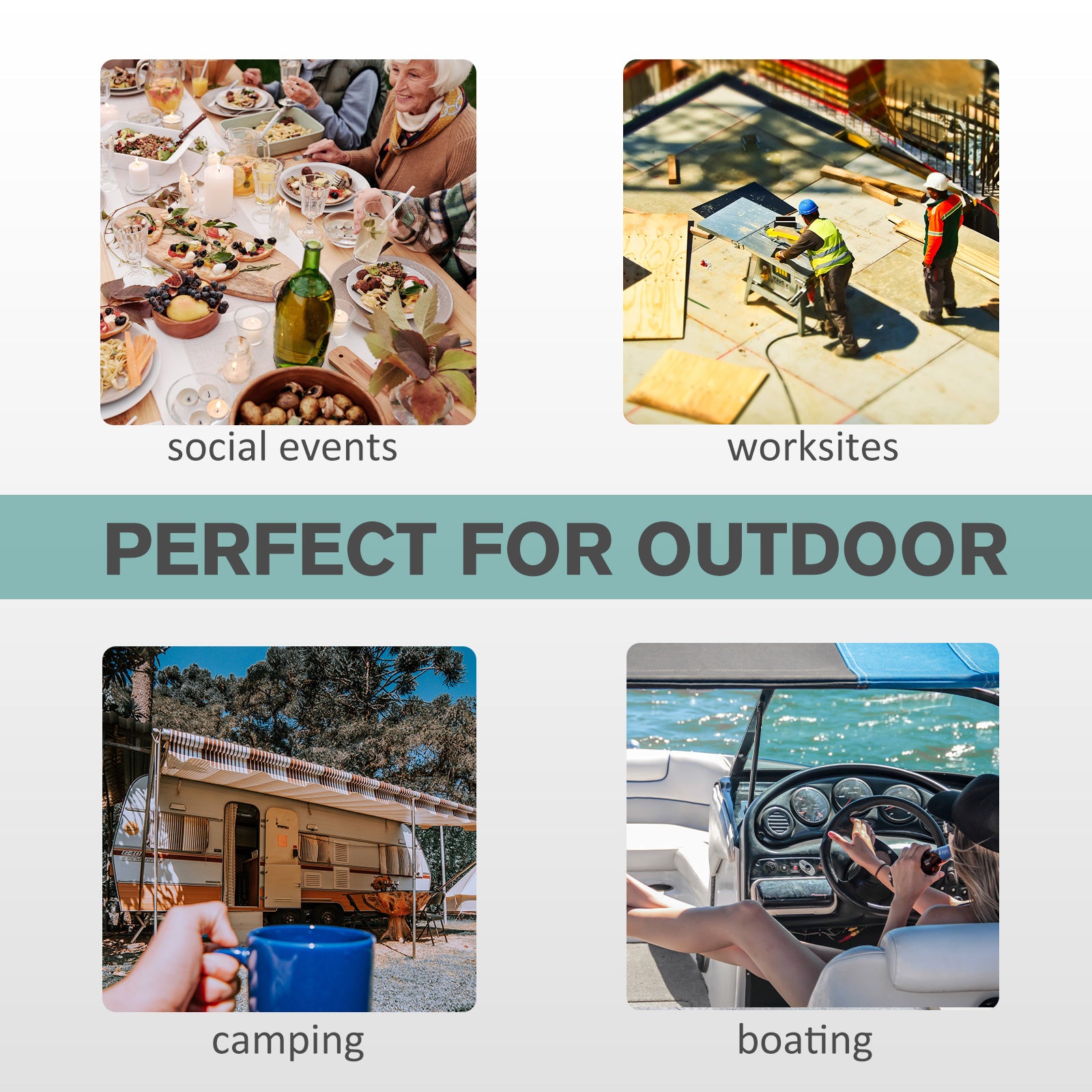 Kleankin Portable Camping Sink, Handwashing Station Basin With 4.5 Gallon Tank, Rolling Wheels & Soap Dispenser For Rv, Outdoor Events, Gatherings, Hdpe, White Antique White Plastic