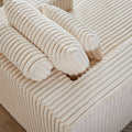 62.5 Inch Corduroy Sponge Sofa Lounge Chair,No Assembly Required,Fluffy Modern Sleeper Chair For Indoor Living Room Bedroom Beige Foam Corduroy 1 Seat