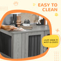 Pawhut Dog Crate Furniture, Wooden End Table Furniture With Lockable Magnetic Doors, Extra Large Size Pet Kennel Indoor Animal Cage, Gray Gray Particle Board