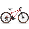 A27312 Ecarpat Mountain Bike 27 Inch Wheels, 21 Speed Mens Womens Trail Commuter City Mountain Bike, Aluminium Frame Disc Brakes Thumb Shifter Front Fork Bicycles Cycling Red Without Durable Garden & Outdoor Multifunctional Polyurethane Foam Aluminium