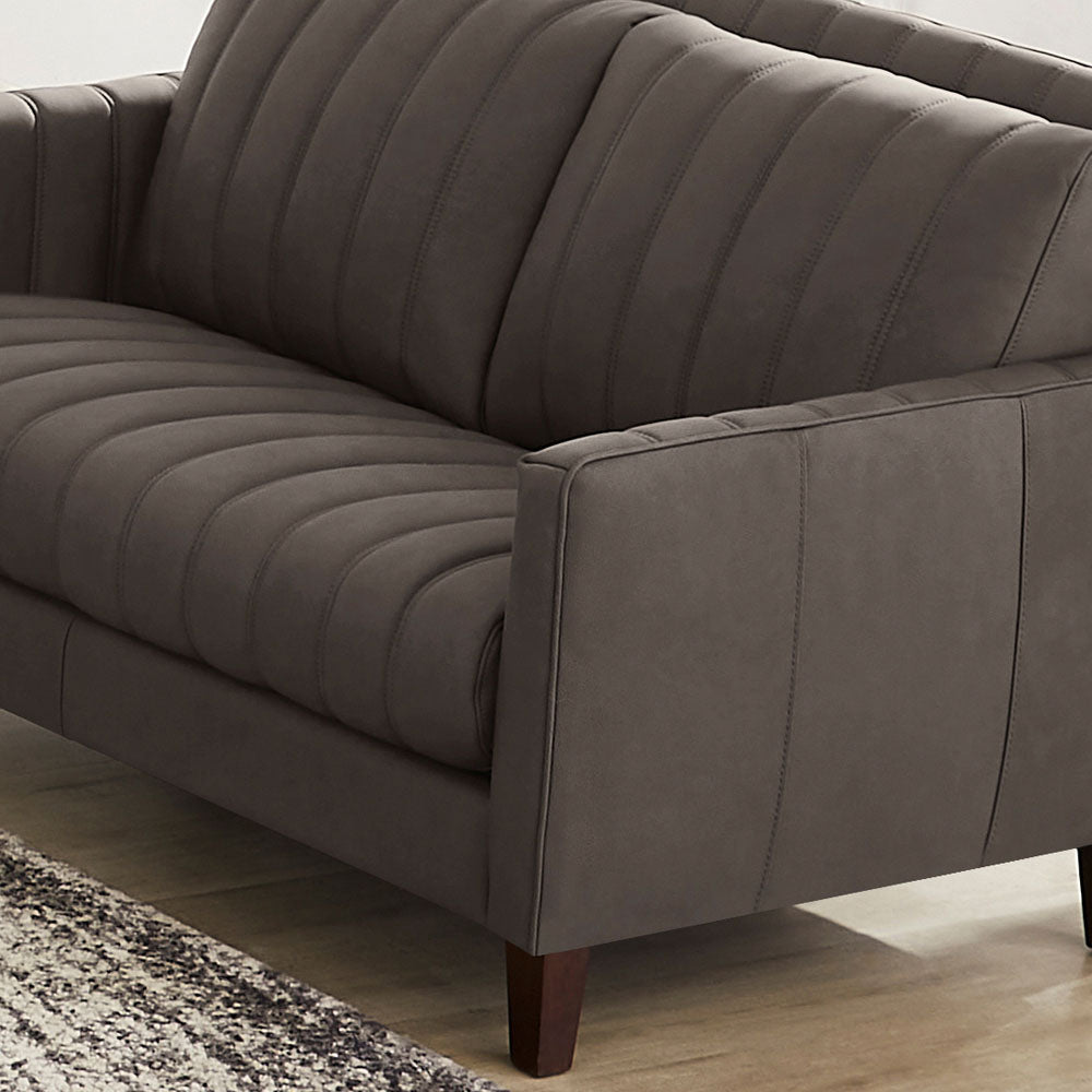 Ennis Leather Loveseat Chocolate Down Filling Genuine Leather