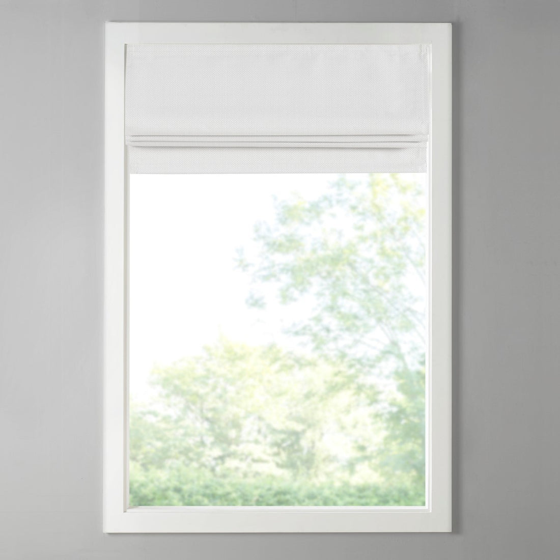 Basketweave Room Darkening Cordless Roman Shade White Polyester