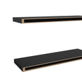 Floating Shelf Dallas, Living Room, Black Black Particle Board Engineered Wood