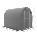 Outsunny 6' X 8' Garden Storage Tent, Heavy Duty Outdoor Shed, Waterproof Portable Shed Storage Shelter With Galvanized Metal Frame For Bike, Motorcycle, Garden Tools, Gray Dark Gray Metal