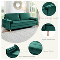 Sofa Simple Small House Double Three Person Straight Row American Retro Green Velvet Furniture Fabric Sofa Small Living Room Bedroom Office Green Velvet Solid Wood 3 Seat