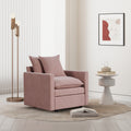 Chenille Fabric Comfy Deep Single Seat Sofa Upholstered Reading Armchair Living Room Pink Wood Foam Chenille 1 Seat