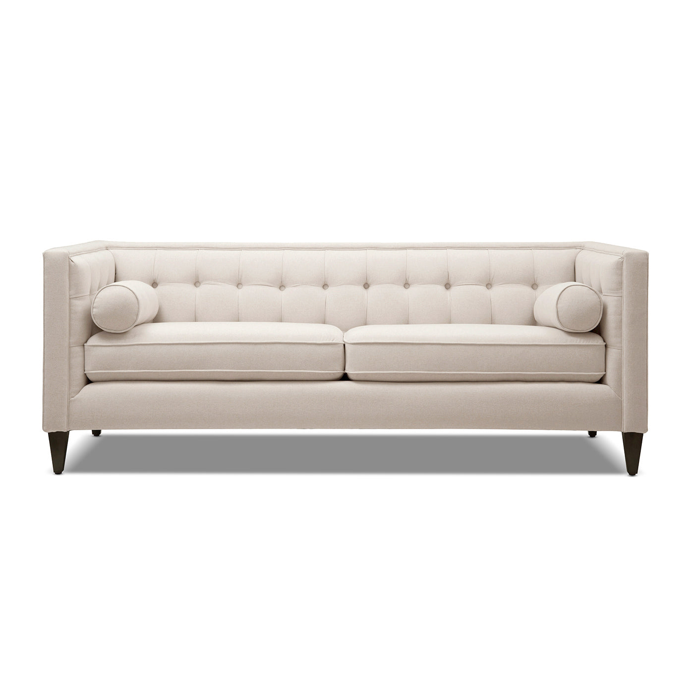 Jack 84" Modern Tuxedo Tufted Sofa, Sky Neutral Beige Polyester Beige Foam Polyester 3 Seat