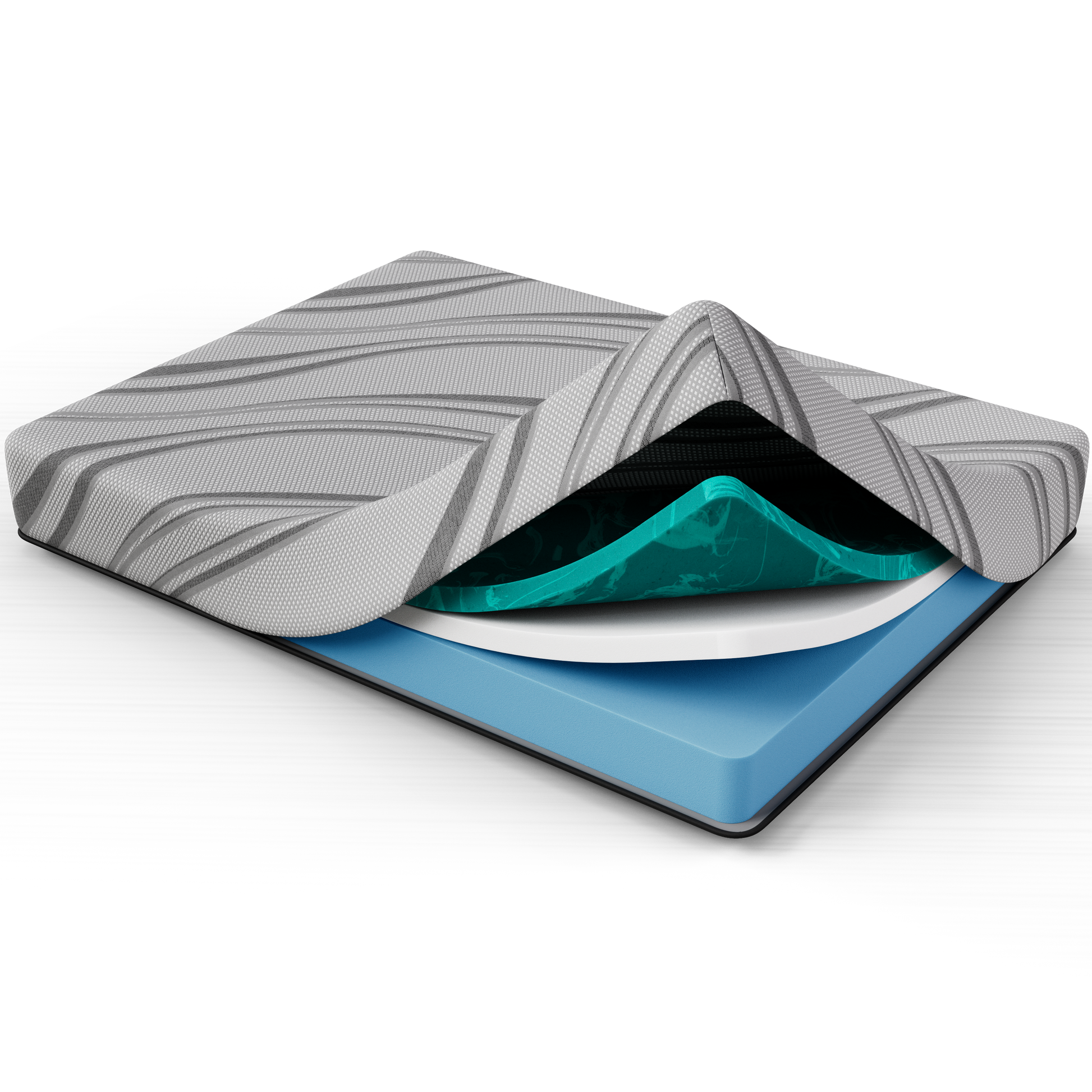 Bib: Nl 10" Pro Gel Foam Medium Cal King Gray Memory Foam Fabric California King