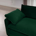 Modern Fabric Living Room Sofa With 4 Pillows Upholstered Large Deep Seating Loveseat, Green Corduroy Green Corduroy 2 Seat