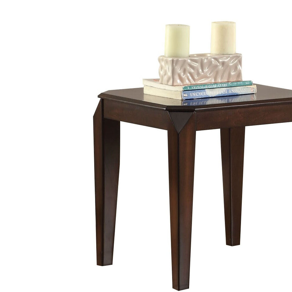 Walnut End Table With Tapered Leg Walnut Primary Living Space Poplar Square Wood