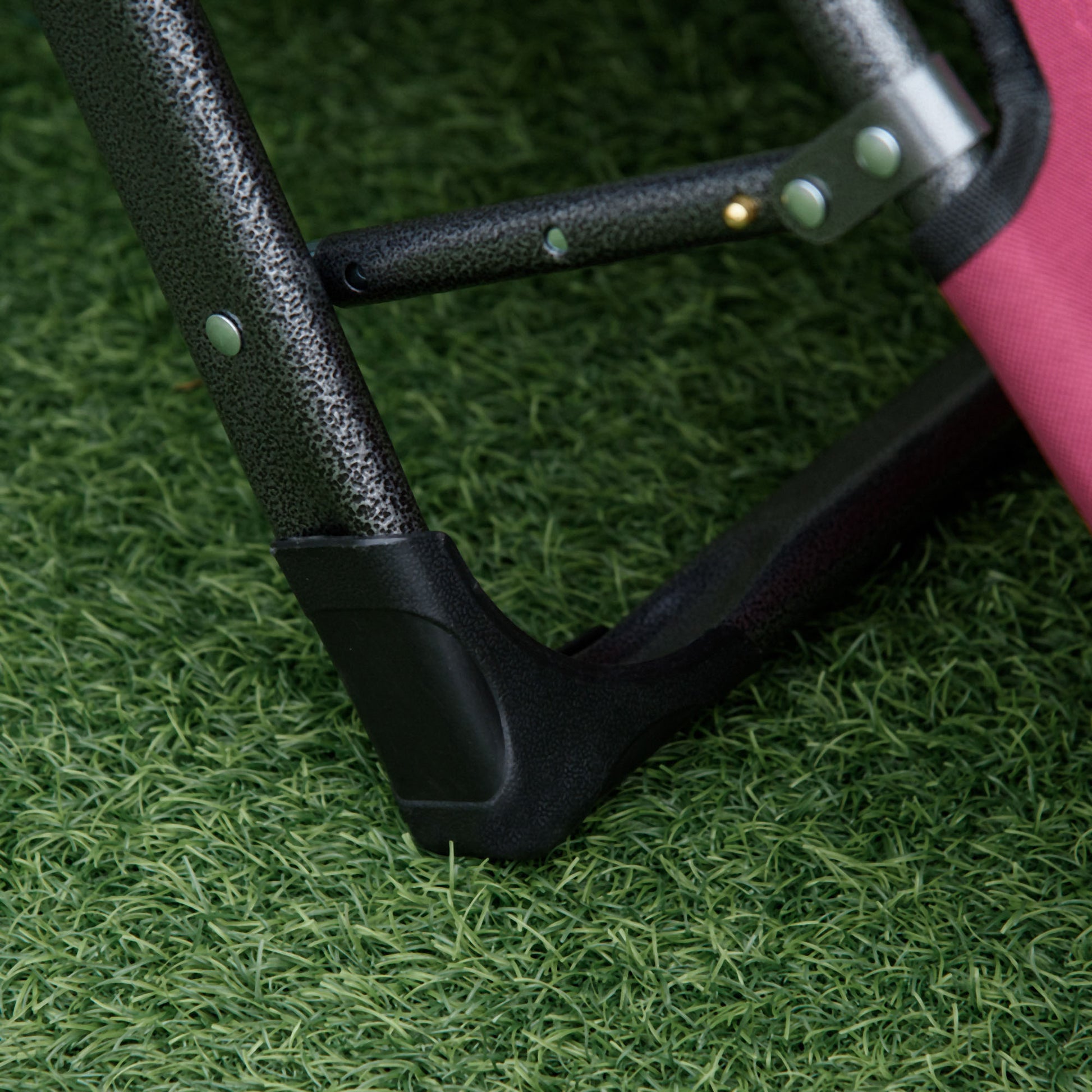 Outsunny Folding Chaise Lounge Chair For Outside, 2 In 1 Tanning Chair With Pillow & Pocket, Adjustable Pool Chair For Beach, Patio, Lawn, Deck, Red Red Metal