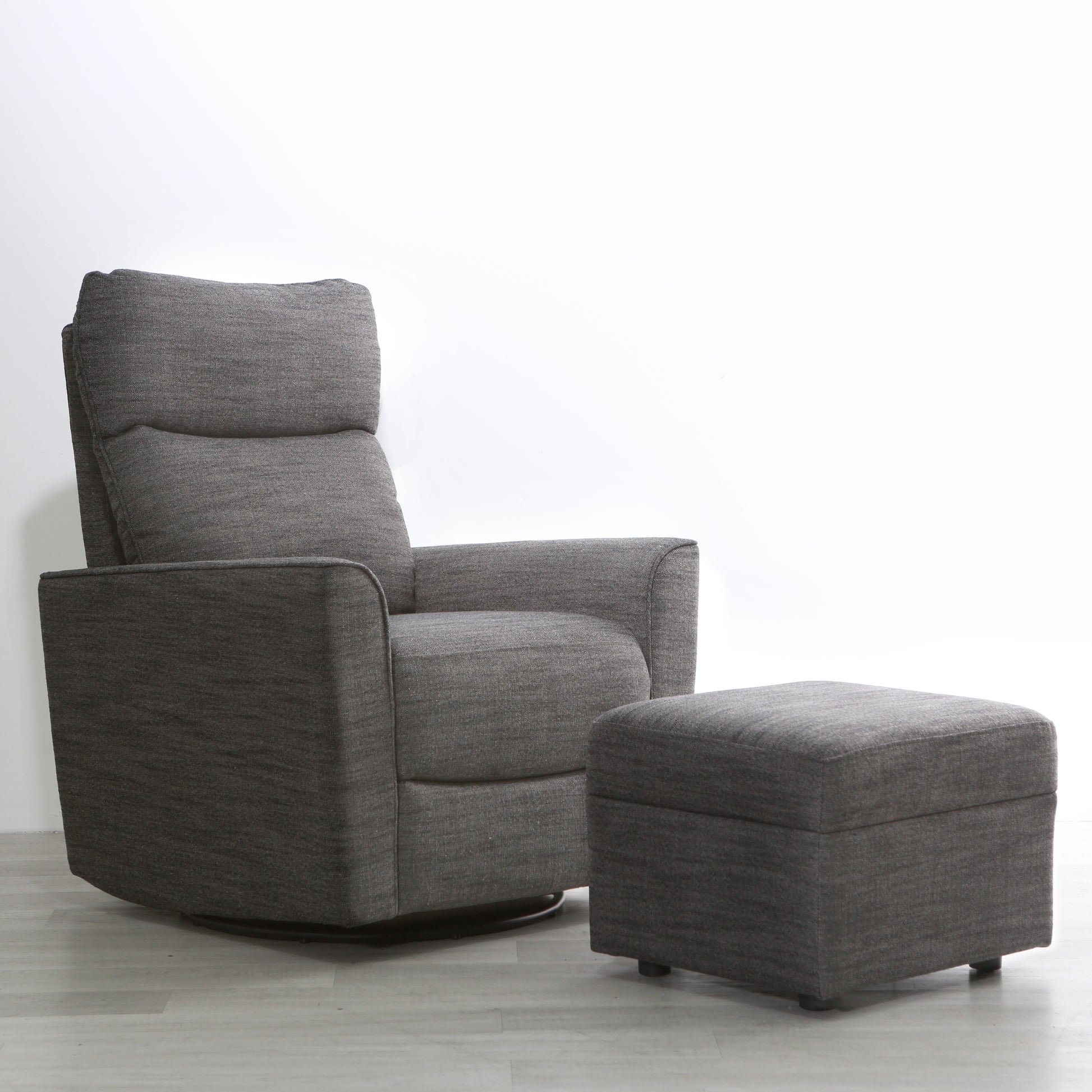 Soho Ottoman In Dark Grey Dark Grey Fabric