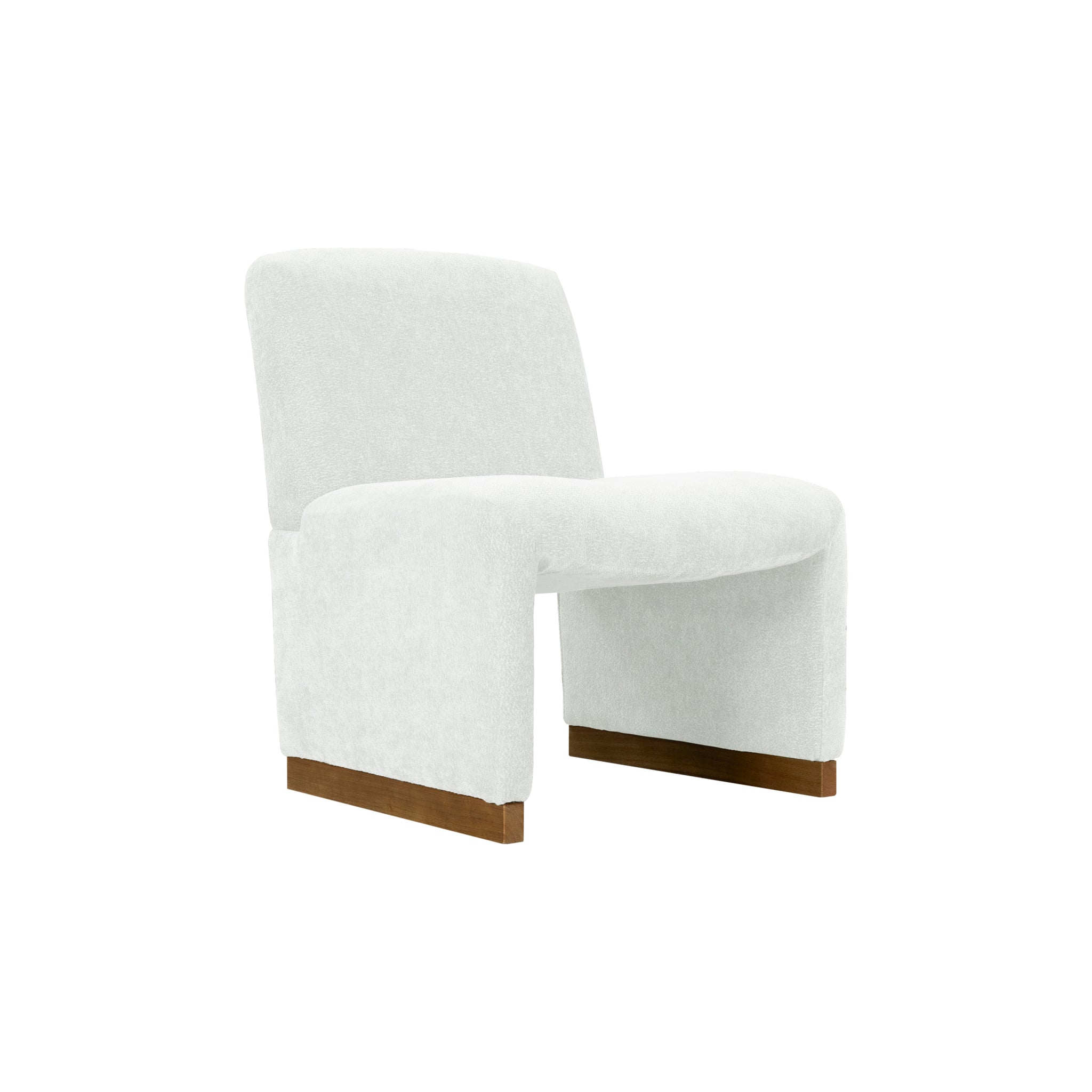 Comfy Accent Chair, Upholstered Slipper Chair, Armless Chair With Wood Legs And Soft Fabric For Living Room, Bedroom, White White Foam Wood Fabric