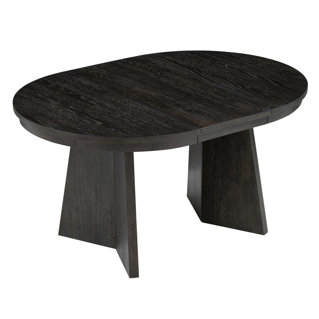 Retro Extendable Dining Table With A 16 Inch Middle Leaf For Dining Room And Kitchen Espresso Espresso Solid Wood Mdf