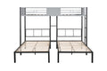 Triple Bunk Bed With Vent Board Sturdy Metal Frame Noise Free Wood Slats Separatable Into Three Beds No Box Spring Needed Twin Black Bunk Steel