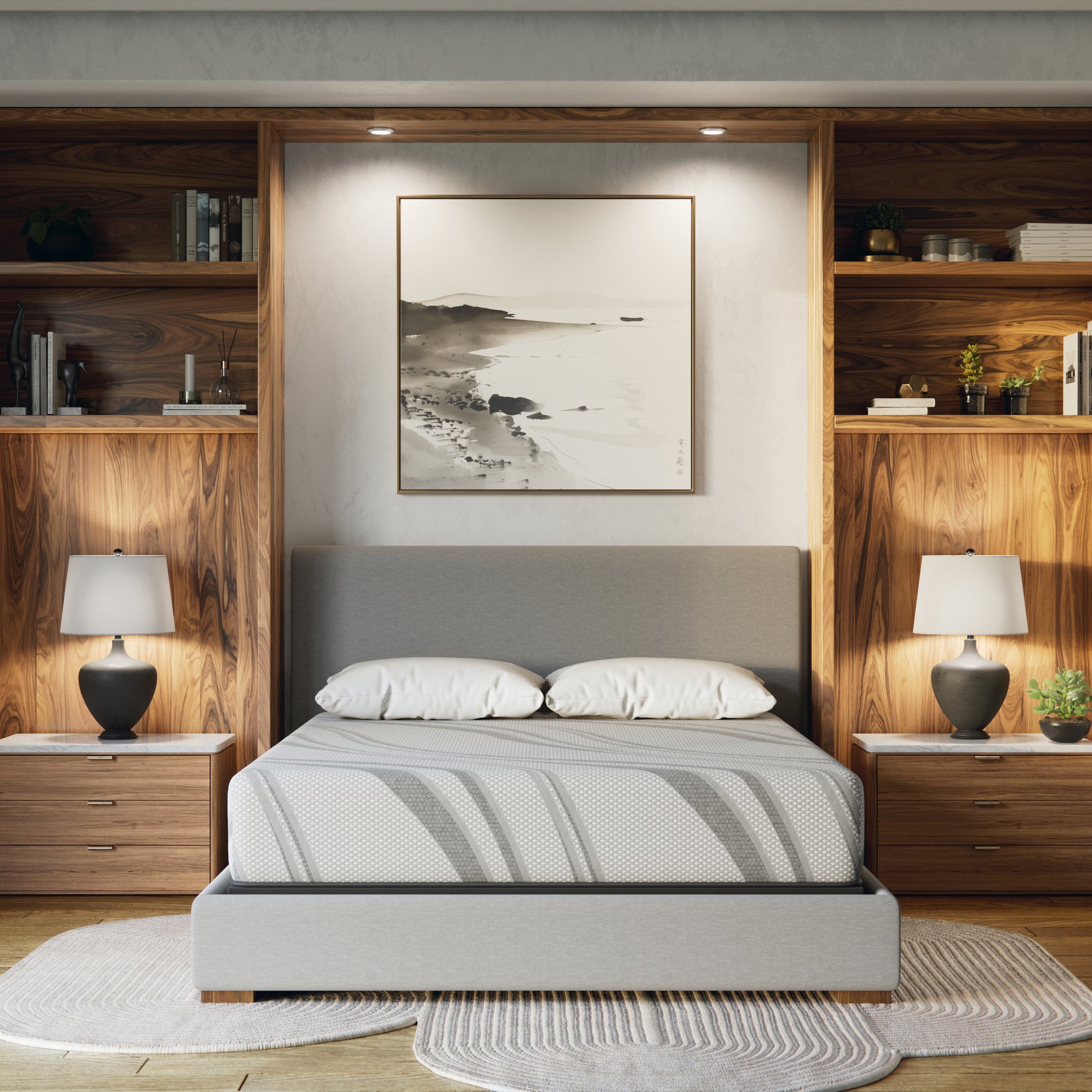 Bib: Nl 10" Pro Gel Foam Medium Cal King Gray Memory Foam Fabric California King