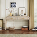 Unique Retro Console Table With Open Style, Two Top Drawers For Entrance, Dinning Room, Living Room Natural Wood Wash Natural Wood Wash Mdf