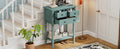 Narrow Console Table, Slim Sofa Table With Three Storage Drawers And Bottom Shelf Light Blue Light Blue Solid Wood Mdf