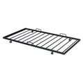 Full Size Metal House Bed With Twin Size Trundle, Black Full Black Metal