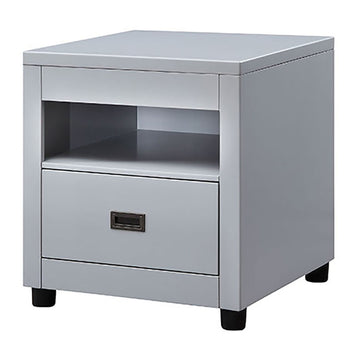 Dove Grey Storage End Table Grey Primary Living Space Poplar Drawers Rectangular Wood