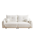 Lamb'S Wool 2 Seater Cushion Sofa 90'' Comfortable Sofa For Living Room Bedroom And Other Casual Spaces Lamb'S Wool Sofa With 2 Cushions And 2 Ball Pillows. Beige Two Sets Beige Foam Fabric 4 Seat