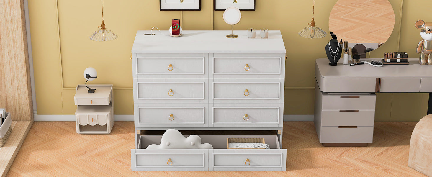 Full Size Murphy Bed With Large Drawers,White Full White Plywood