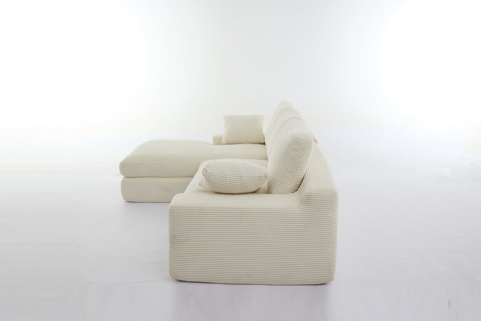 99*69" Modular Sectional Living Room Sofa Set, Modern Minimalist Style Couch, Upholstered Sleeper Sofa For Living Room, Bedroom, 2 Pc Free Combination, Installation Free Sofa, L Shape, White White Primary Living Space Soft Minimalist,Modern Foam Spring 4