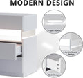 Led Nightstands 3 Drawer Dresser For Bedroom End Table With Acrylic Board Led Bedside Tables For Bedroom Living Room Bedside Furniture White White 3 Drawers Bedroom American Design,American Traditional,Boho,Classic Storage Engineered Wood