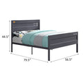 Gunmetal Full Platform Bed Box Spring Not Required Full Gunmetal Iron Bedroom Contemporary Slat Beds Metal
