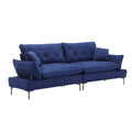 United Linen Sofaaccent Sofa Seat Sofa With Metal Feet Blue Linen 3 Seat