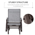 Outsunny Outdoor Glider Chair, Gliders For Outside Patio With Steel Frame And Mesh Fabric For Backyard, Garden, And Porch, Gray Grey Mesh