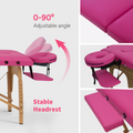 Massage Table Portable Massage Bed Lash Bed With Carrying Case Spa Table Height Adjustable, Salon Bed Face Cradle Bed Rose Faux Leather