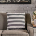 Coronado Stripe Square Pillow Set Of 2 Black Fabric