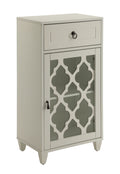Ceara White Finish Accent Table White Glass,Synthetic Wood