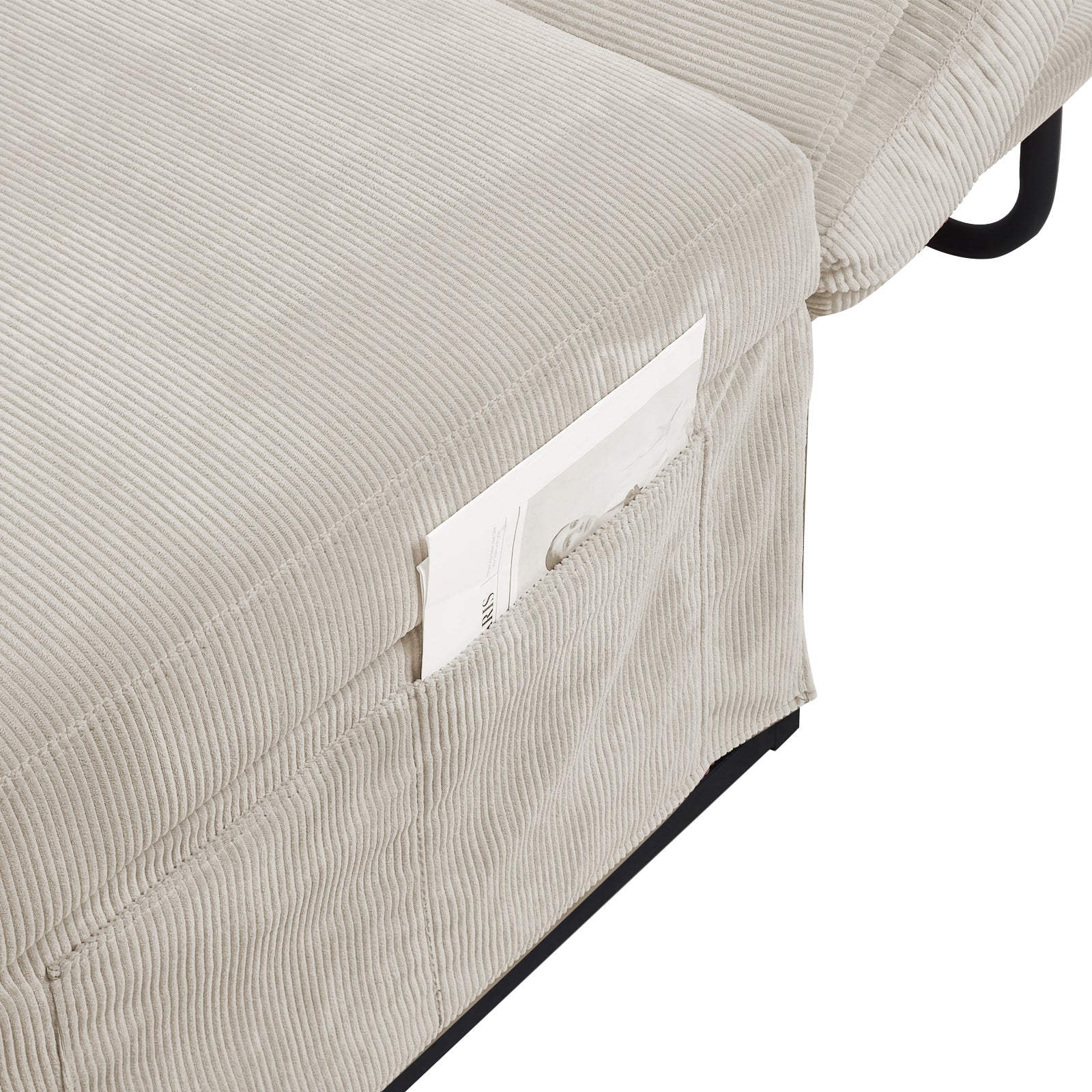 Modern Corduroy Sofa Bed,Couch Chair,Sleeper Bed,Small Lounge Sofa W Reclining Backrest,Furniture For Living Room,Bedroom,4 In 1 Convertible Sleeper Sofa Bed, White White Corduroy 1 Seat