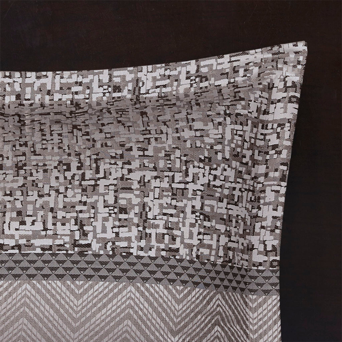 7 Piece Jacquard Comforter Set Grey Taupe King King Grey Taupe Polyester