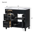36'' Bathroom Vanity With Top Resin Sink, Freestanding Bathroom Storage Cabinet With 2 Drawers And A Tip Out Drawer, Solid Wood Frame Vanity Set, Height Adjustable Shelf Black Bathroom Solid Wood