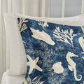 7 Piece Cotton Sateen Comforter Set Blue Queen Queen Blue Polyester