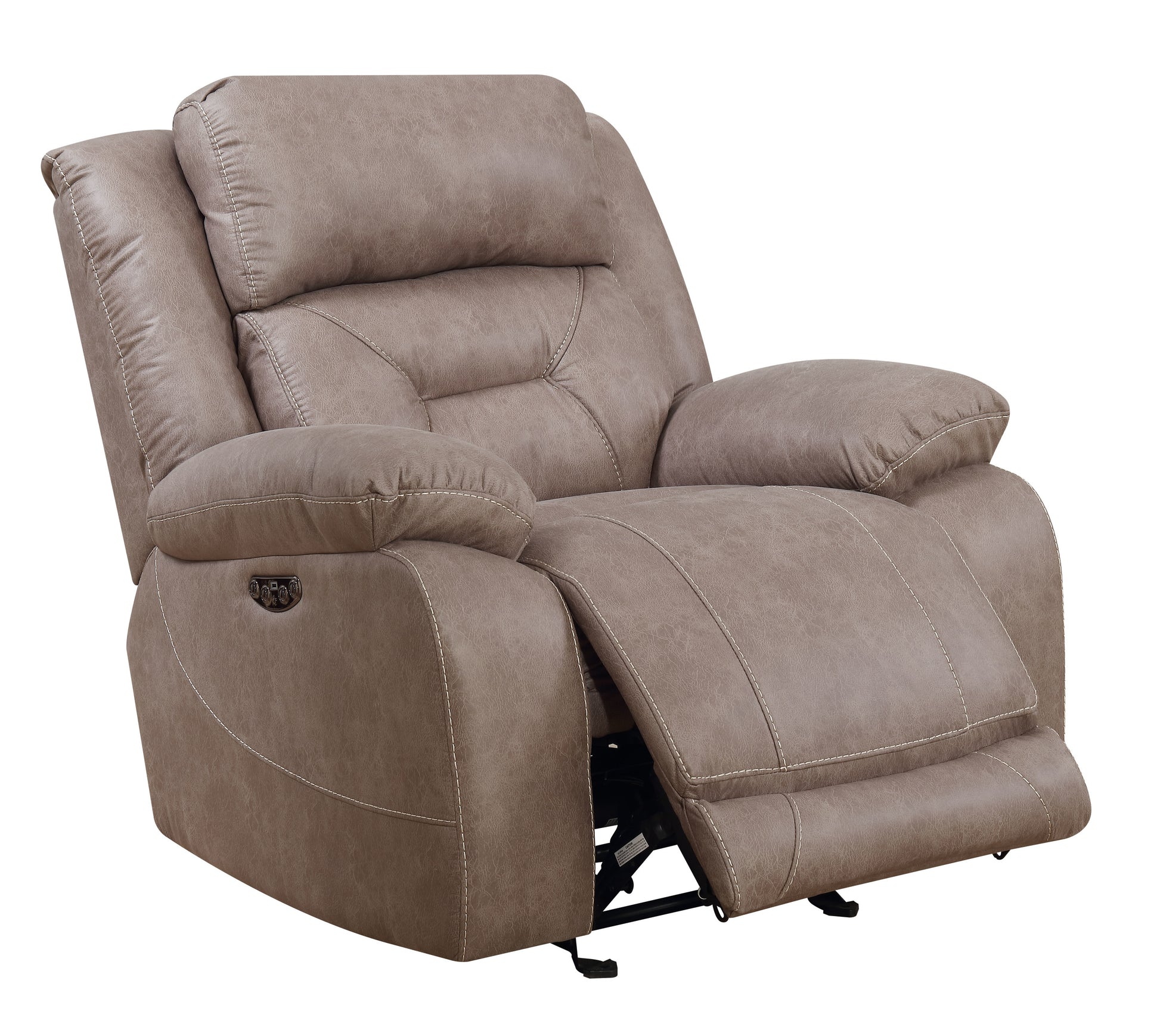 Aria Dual Power Recliner Sand Brown Fabric