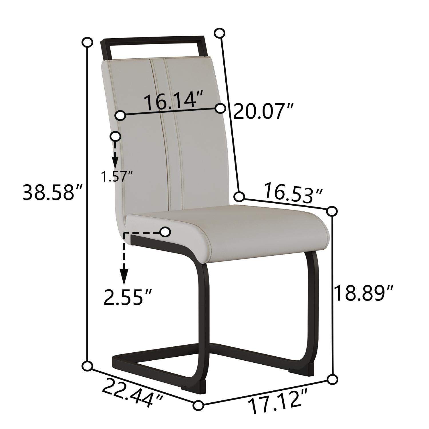 Walnut Circular Dining Table, 31.5 "Tulip Dining Table, Kitchen Dining Table For 2 4 People, Mdf Tabletop And Base, And 2 White Pu Black Metal Leg Dining Chairs Set 2 Walnut Mdf
