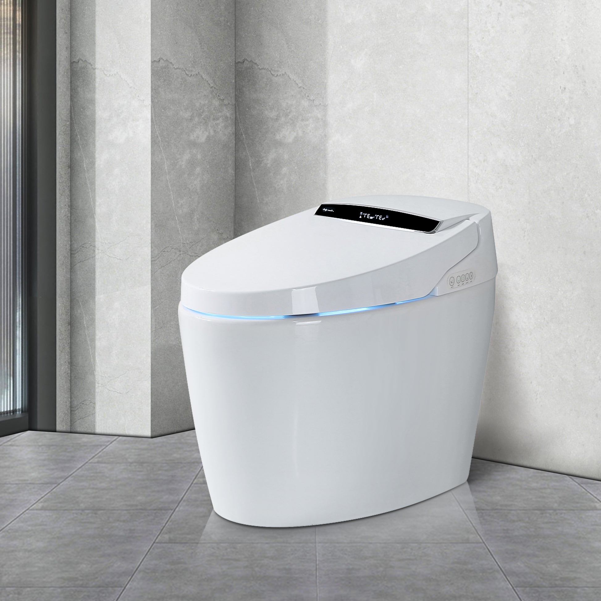Smart Toilets With Heated Bidet Seat.Portable Toilet With Bidet Built.Intelligent Toilet Auto Open Close Seat. Bidet Toilet With Dryer And Warm Water White Ceramic