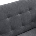 Sofa Bed Convertible Folding Dark Grey Lounge Couch Loveseat Sleeper Sofa Armrests Living Room Bedroom Apartment Reading Room Dark Gray Linen 2 Seat
