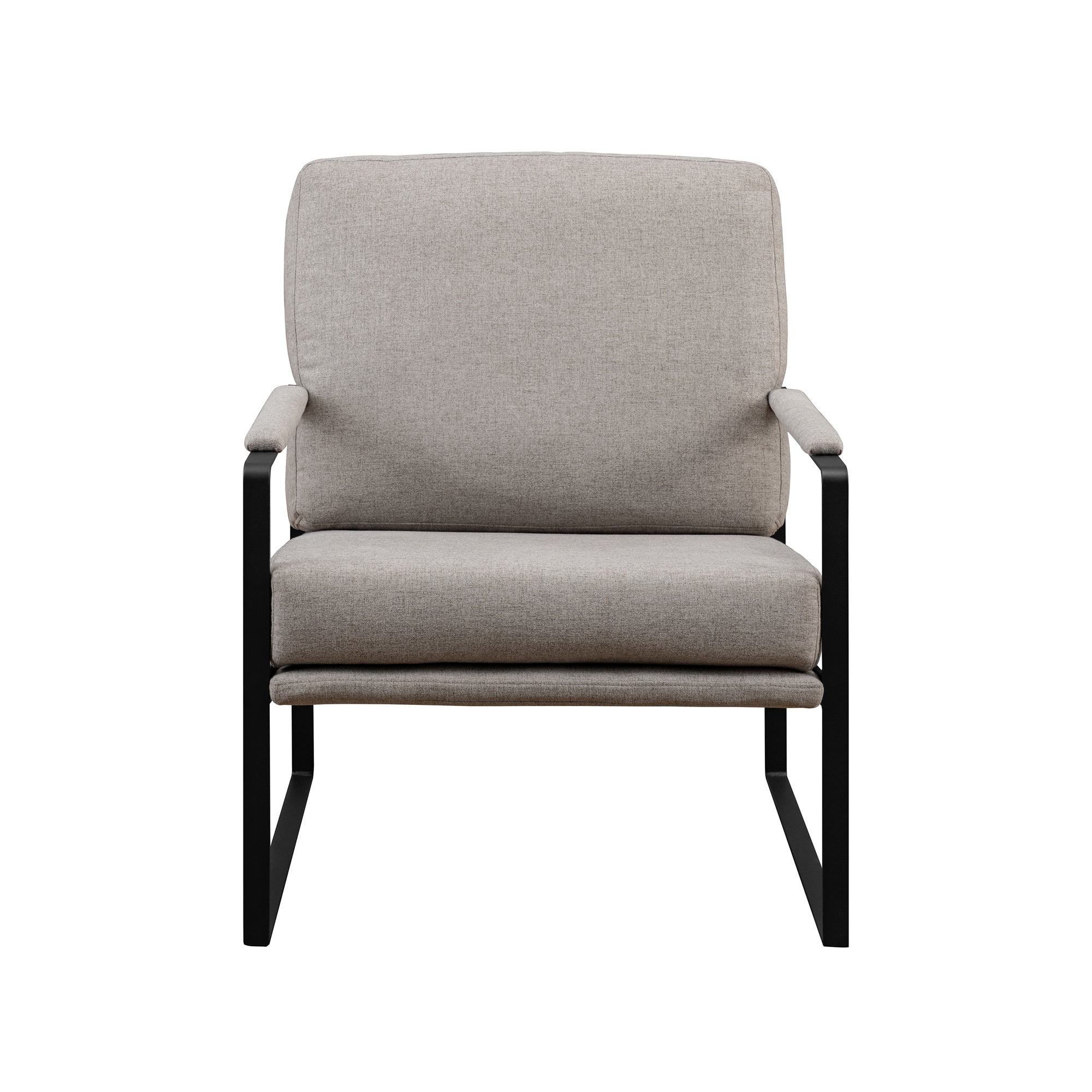 Contemporary Square Metal Frame Accent Chair Mushroom Black Mushroom Steel