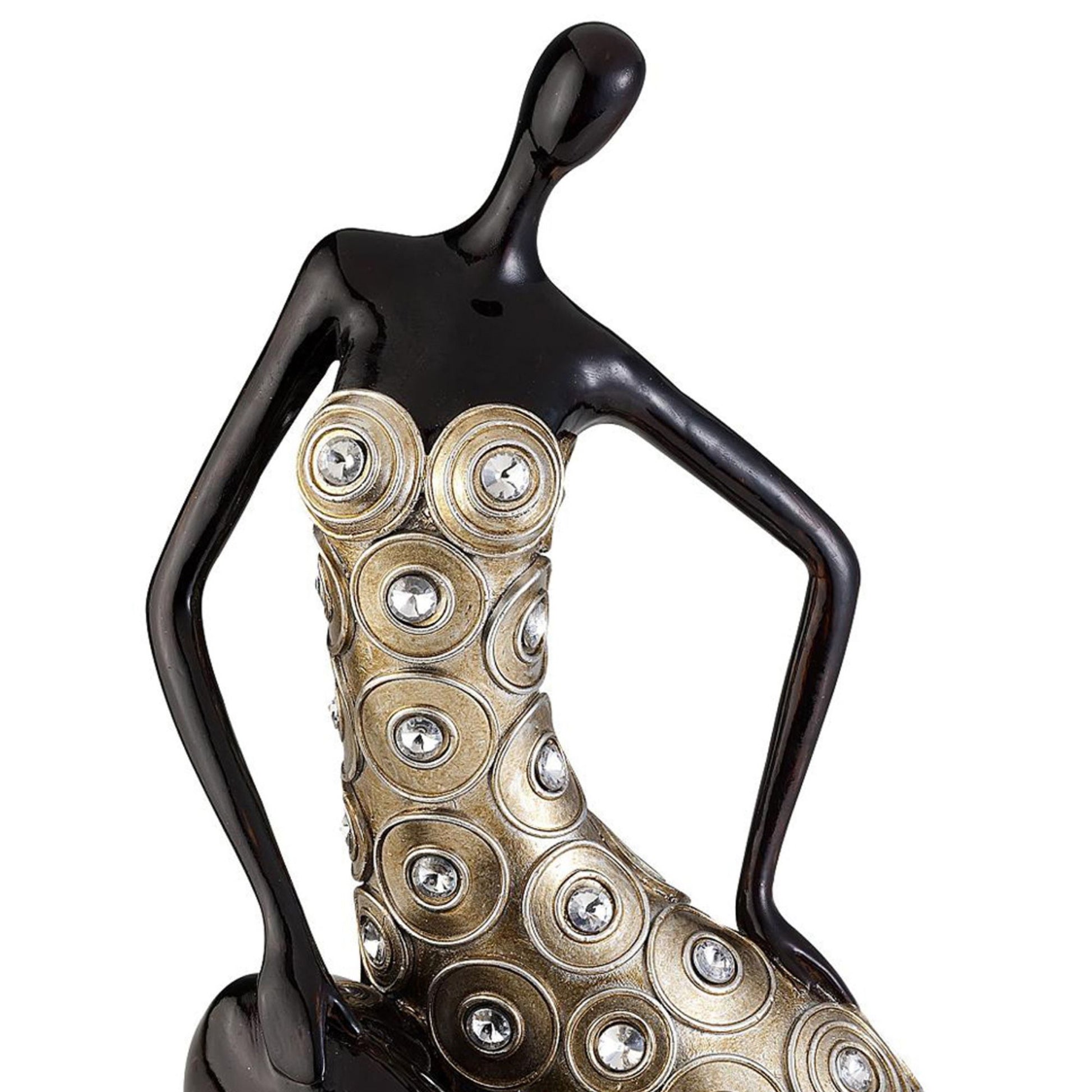 12.25" Tall Polyresin Decorative Sitting Woman Statue" Twilight" Multicolor Polyresin