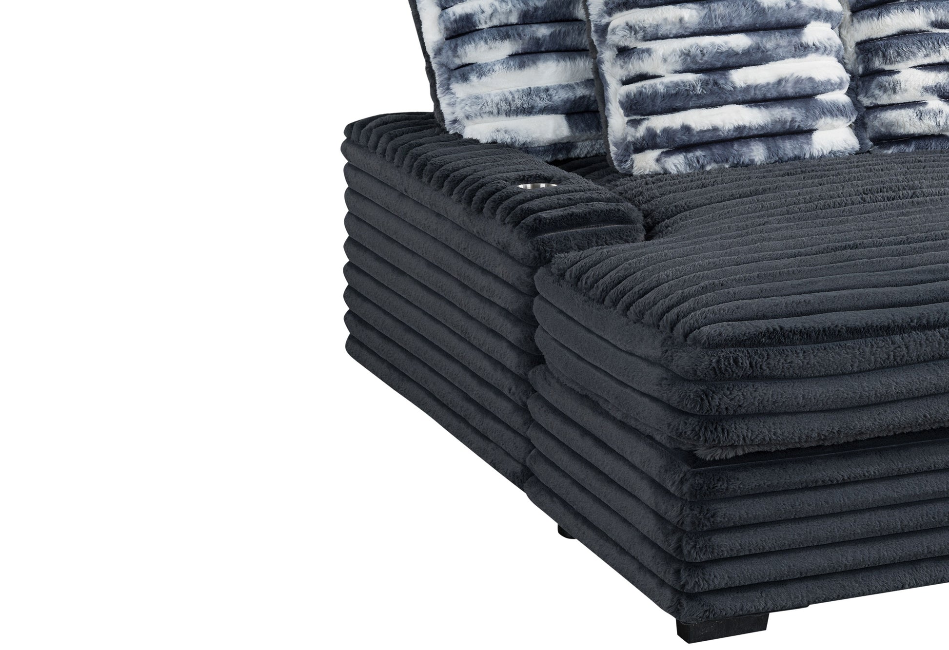 Shine Grey Lounger Sofa With Usb Gray Fabric