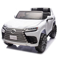 Licensed Lexus Lx600 24V Two Seater Kids Ride On Car W Parents Control,Seat Width 20 Inches,2Wd,Four Wheel Suspension,Bluetooth,Mp3,Music,Adjustable Volume,Power Display,Speeds 1.86 3.11Mph For Kids. White Polypropylene