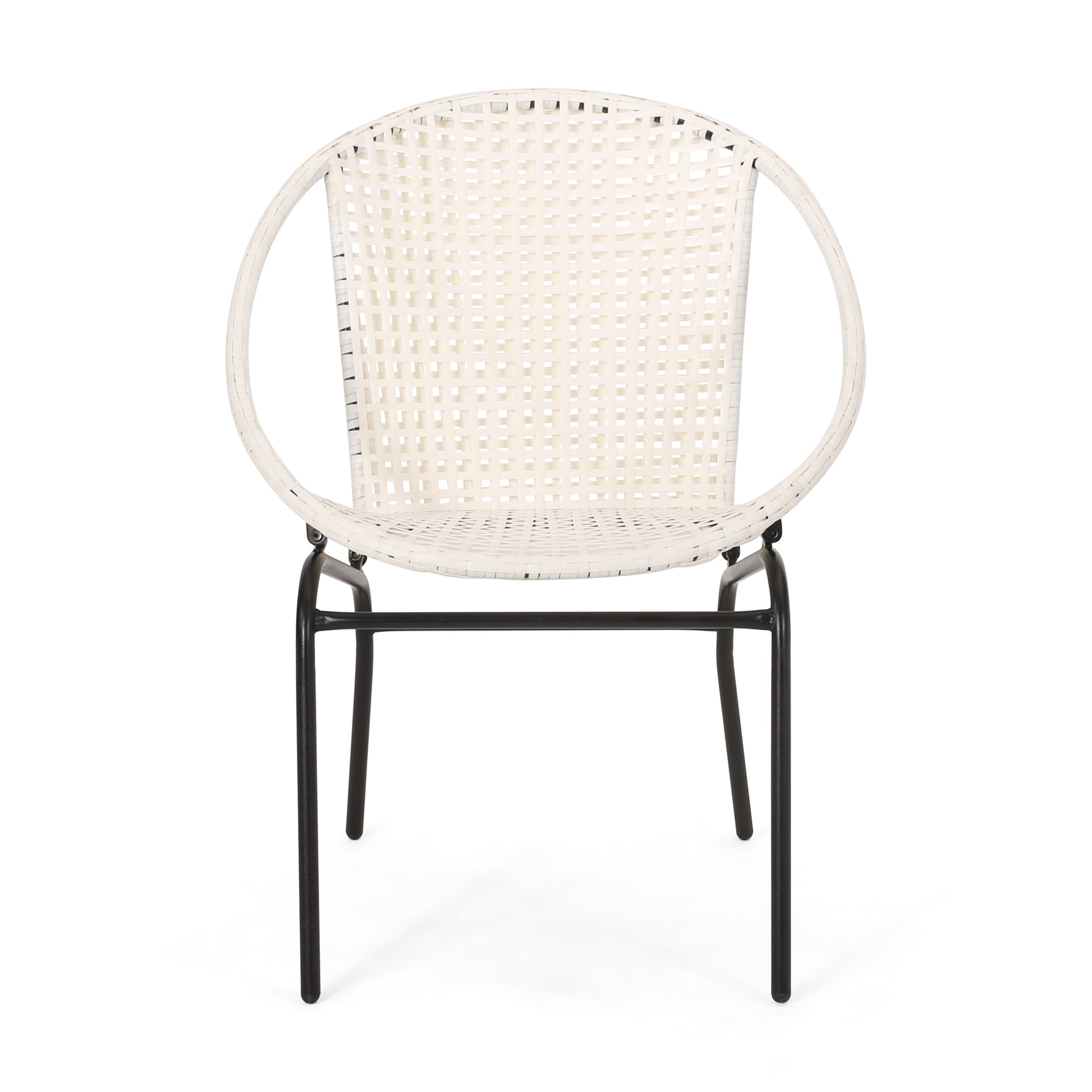 Java Outdoor Wicker Chair Set Of 2 White Iron