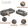 Arrived 2 Piece Boucle Cloud Sofa Set, Upholstered Sofa Set, Modern 3 Seater And 2 Seater Sofa With Mdf End Table For Living Room ,Apartment,3 2 Couch,Boucle,Dark Gray Gray Polyester Primary Living Space Soft Tight Back Modern Square Arms Foam