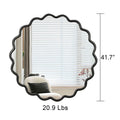 Solid Wood Wavy Mirror Black Vanity Mirror Wall Decor 42